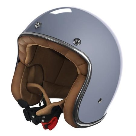 Casco de moto jet - gris - frontal