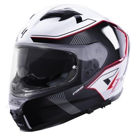 Casco integral - blanco-negro- rojo - STORMER - front