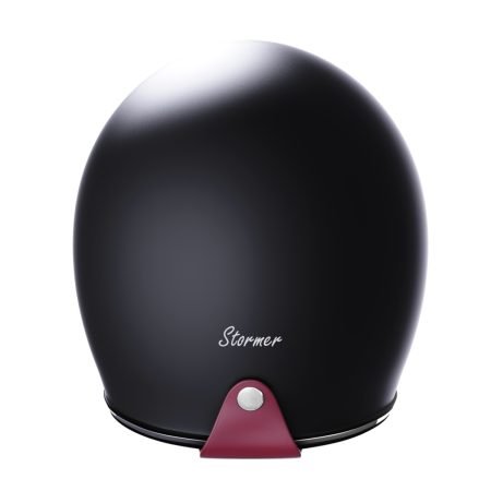 Casco negro mate - por detrás - moto