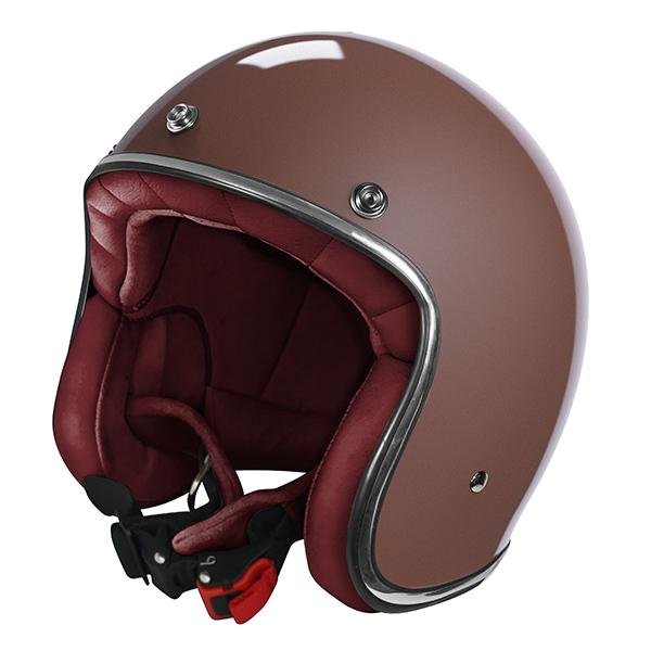 Casco moto jet - frontal - champagne