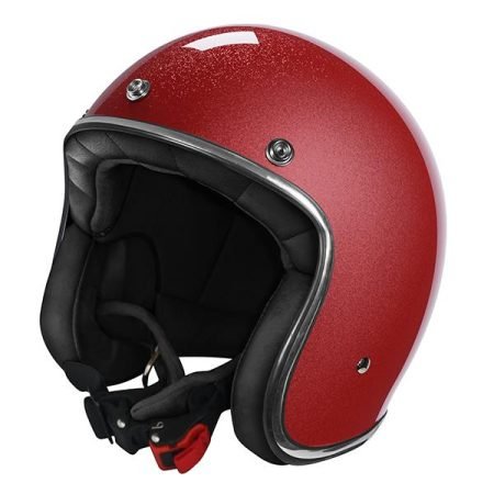 Casco abierto de moto - rojo - frontal
